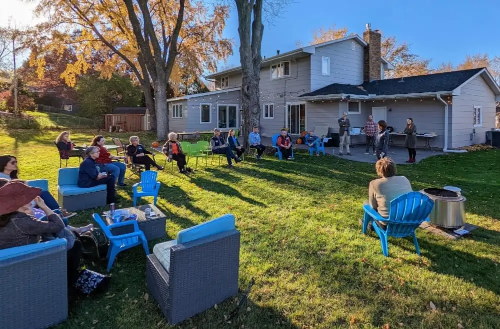 Protect Minnesota Advocacy event outdoors with attendees.