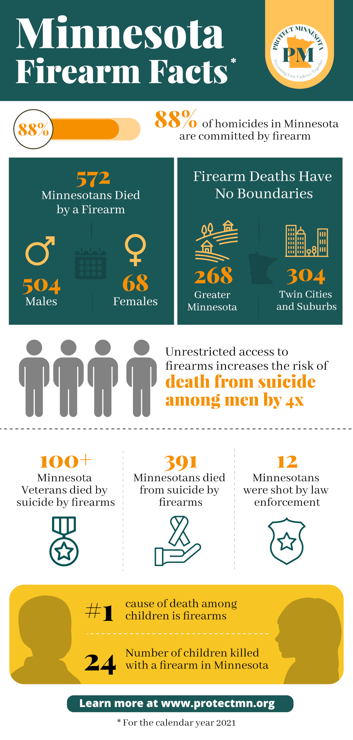 Protect MN 2022 Firearm Violence Infographic.