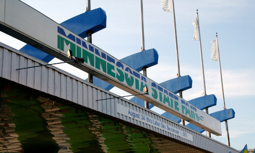 Photo of the enterance of the Minnesota State Fair Grounds.
